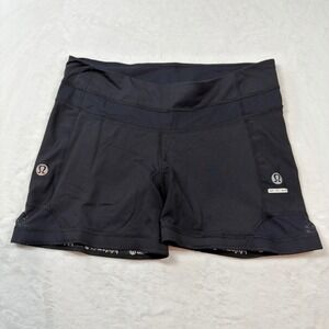 Lululemon Cycling Shorts Womens 8 Black Good Padded Chamois Mesh Activewear
